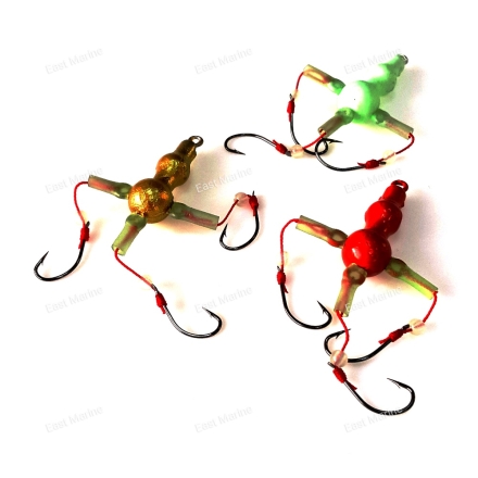 Булер СНЕГОВИК OF 3 крючка 16гр белый, красный, золотой