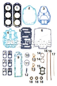 Прокладки, к-т, Mercury 135-200             500-216