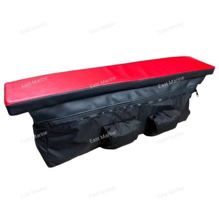 Сиденье мягкое с сумкой для лодки BADGER AIR LINE420 115см чёрный/красный