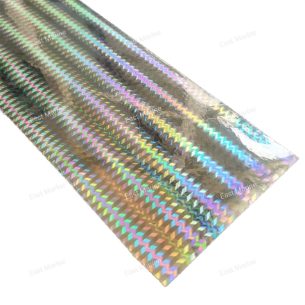 Наклейка голографическая N-SE21 7,5х21см серебристый ёлочка