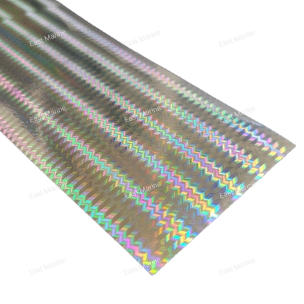 Наклейка голографическая N-SE 7,5х25см серебристый ёлочка