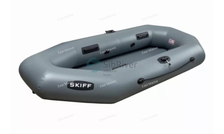Лодка надувная гребная Skiff-260НД надувное дно серый