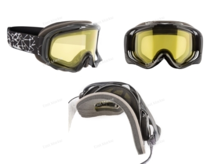 Очки снегоходные CKX FALCON с двойной линзой, желтый, черный