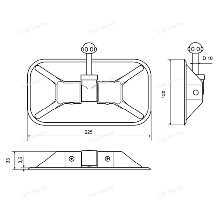 Уключина для ПВХ лодки серая