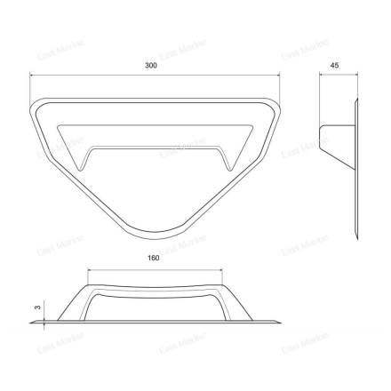 Ручка треугольная для ПВХ лодки BADGER BOAT серый