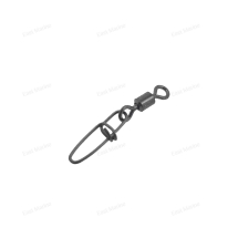 Карабин с вертлюгом CROSS LOCK SNAP OF-2024-8b тест:10кг чёрный/никель