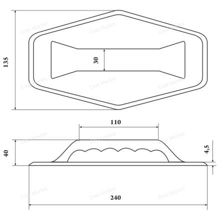 Ручка шестиугольная для ПВХ лодки BADGER BOAT чёрный