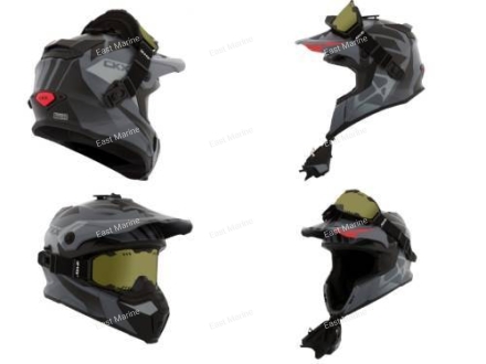 Шлем снегоходный бэккантри CKX TITAN ABYSS, с очками CKX 210° TACTICAL, красный матовый