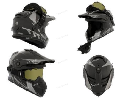Шлем снегоходный бэккантри CKX TITAN CLIFF с очками CKX 210° TACTICAL, серый матовый
