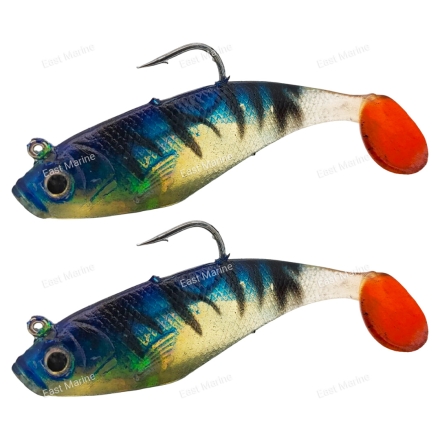 Виброхвост с джигголовкой STORM 100мм 21гр blue/clear/red 2шт