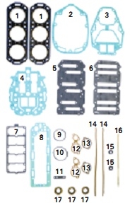 Прокладки, к-т, Mercury V175 XRI EFI, V175 Mag/EFI, V200 XRI EFI         500-236