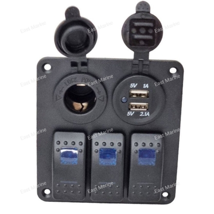 Панель 12V с разъёмами и включателями      SF50803-3H1P1U