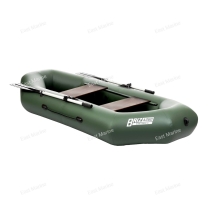 Лодка надувная гребная Бриз А260 с надувным дном 2,6м зелёный