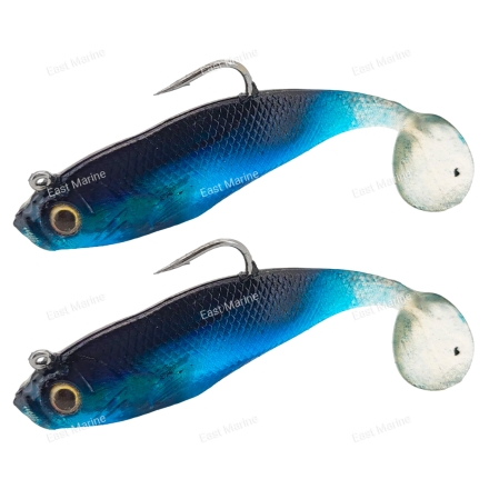 Виброхвост с джигголовкой STORM 100мм 21гр blue/clear 2шт