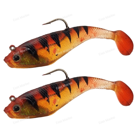 Виброхвост с джигголовкой STORM 100мм 21гр black/red clear/red 2шт