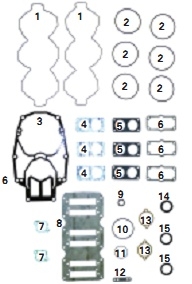 Прокладки, к-т, Mercury V6 3.0 L Carb/EFI    500-242